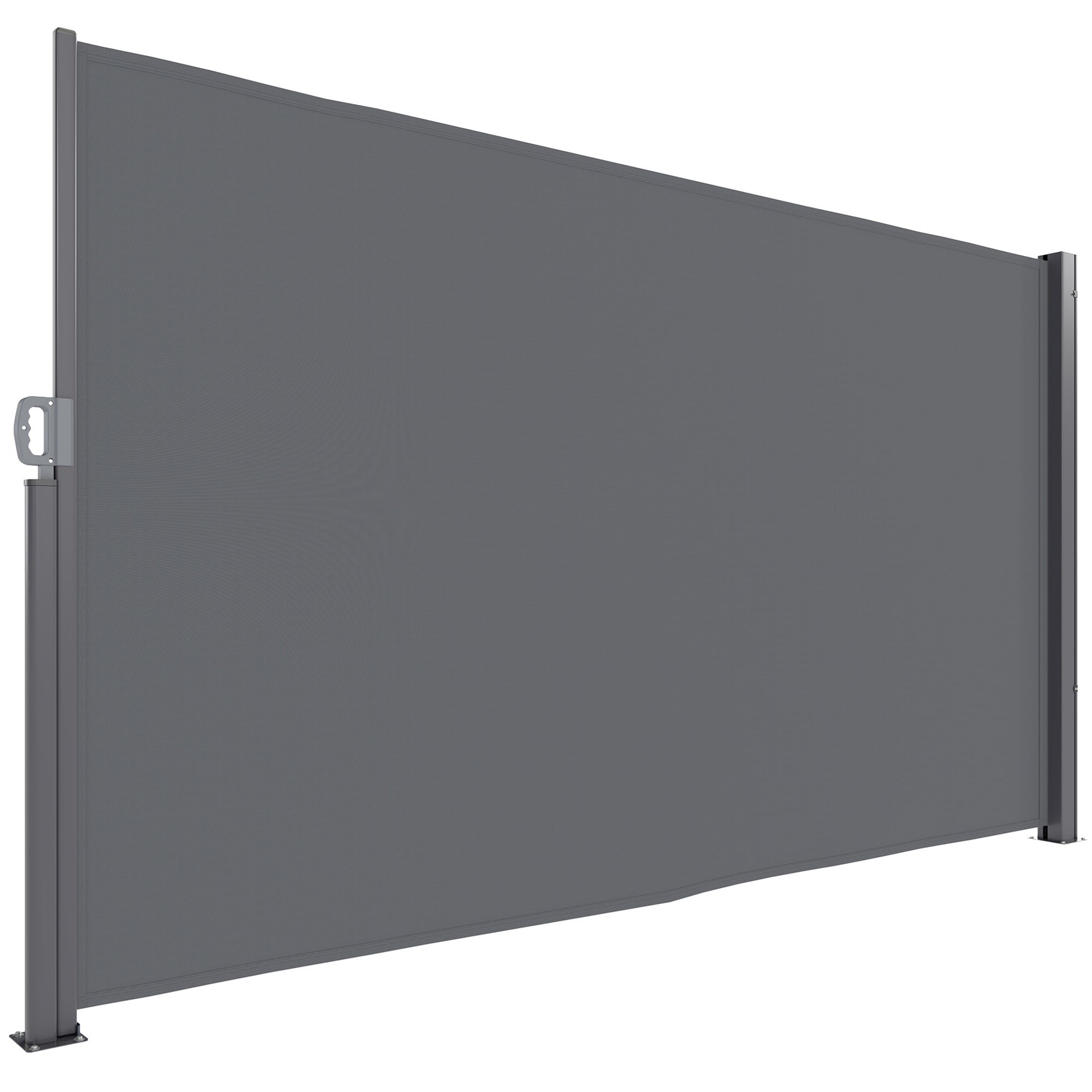 Seitenmarkise ausziehbar blickdicht Sichtschutz, 300x180cm, Dunkelgrau