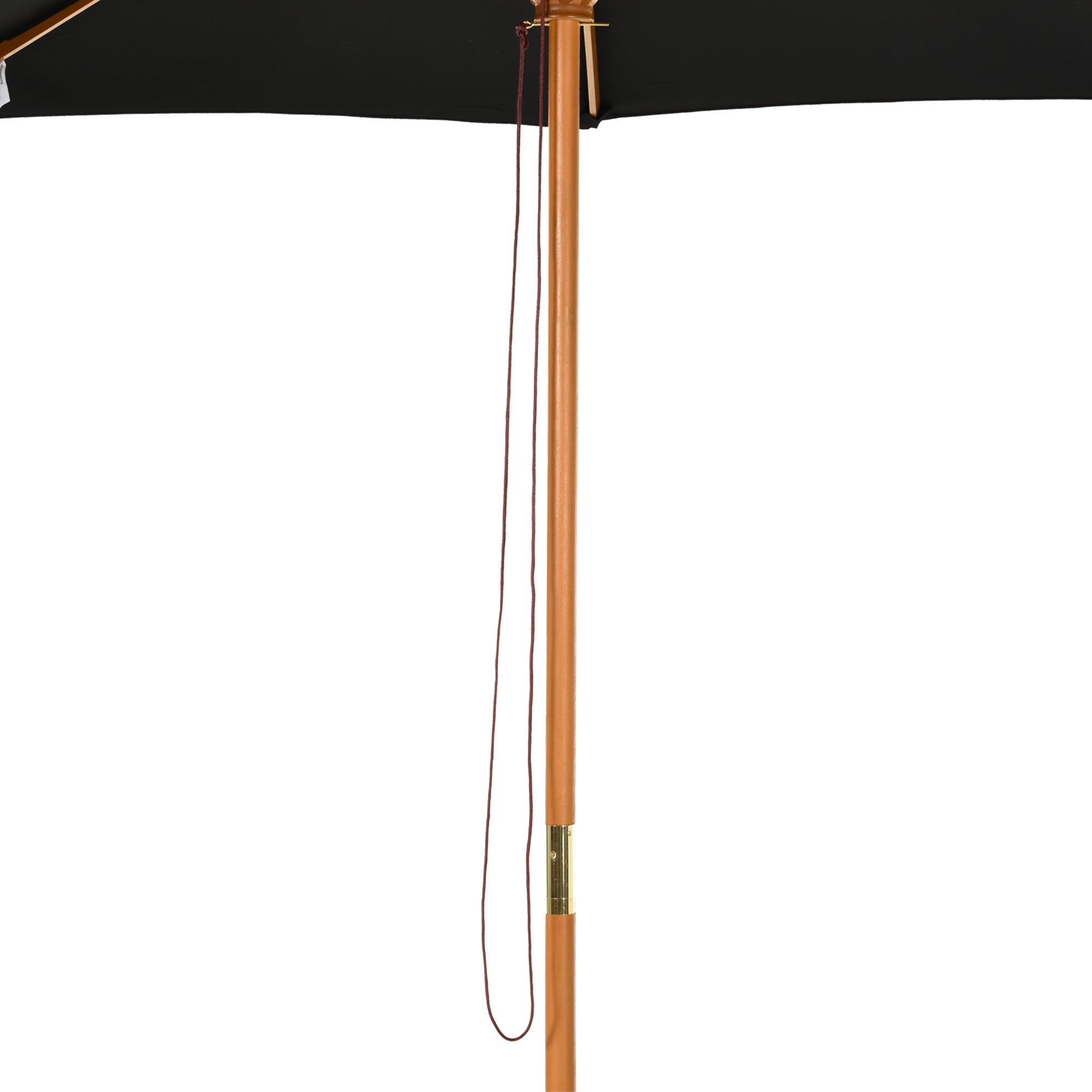 Wooden Parasol 300 cm Garden Balcony Bamboo Black