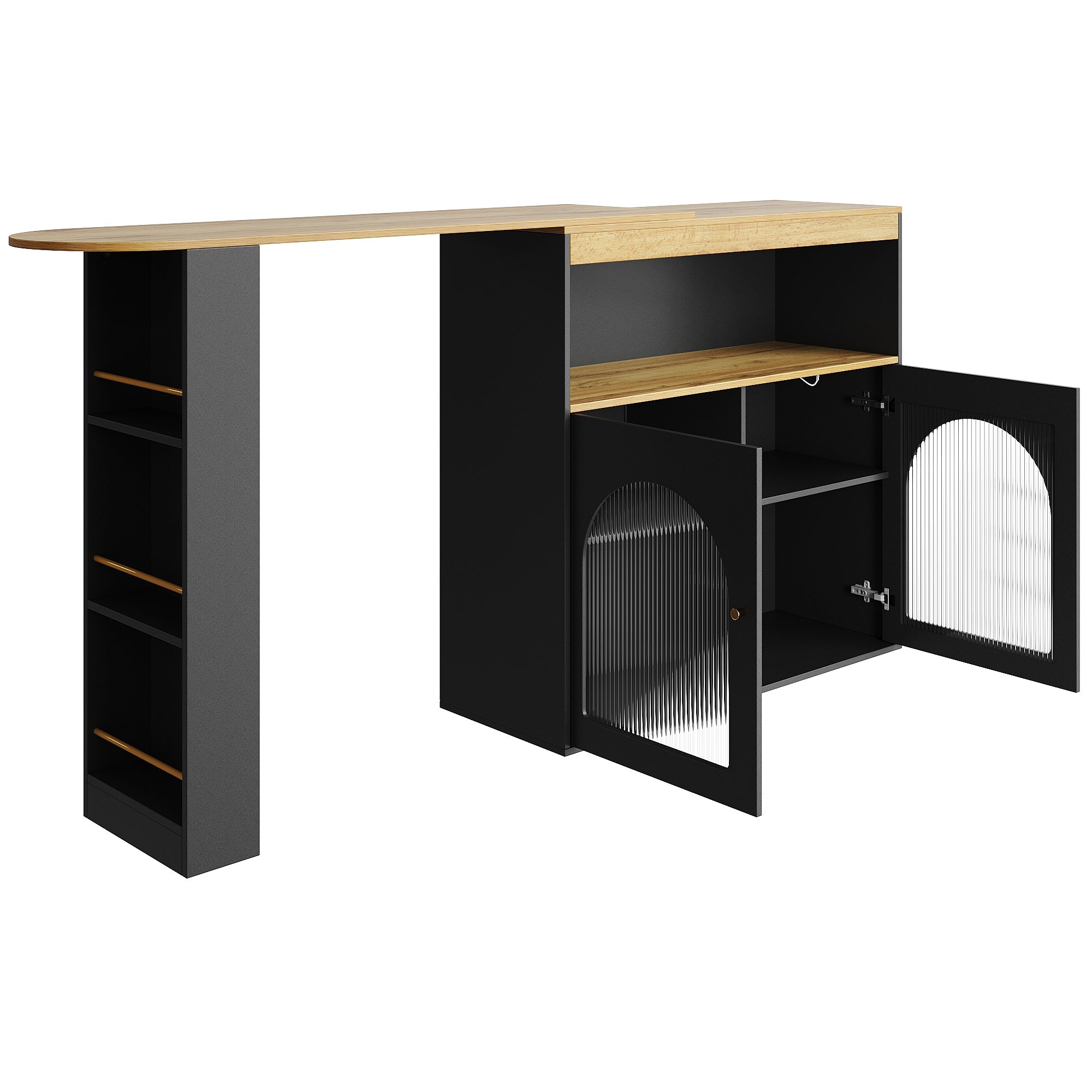 Extendable Bar Dining Table Modern with Storage Multi-Use