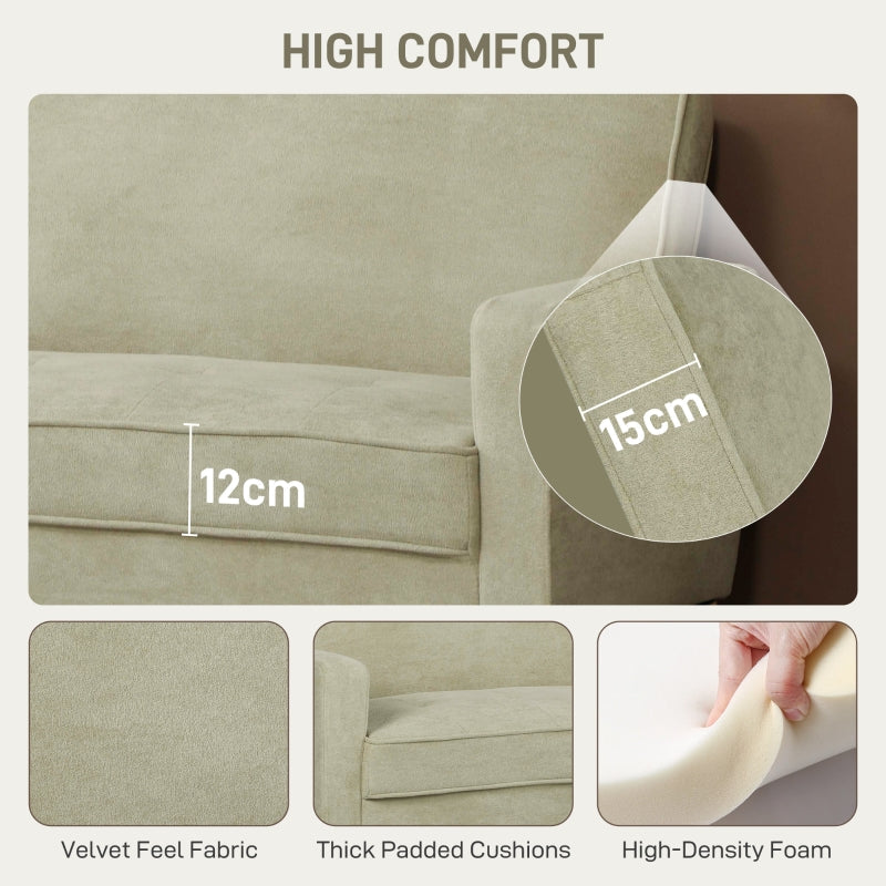 Sofa Two-Seater Velvet-Feel Beige