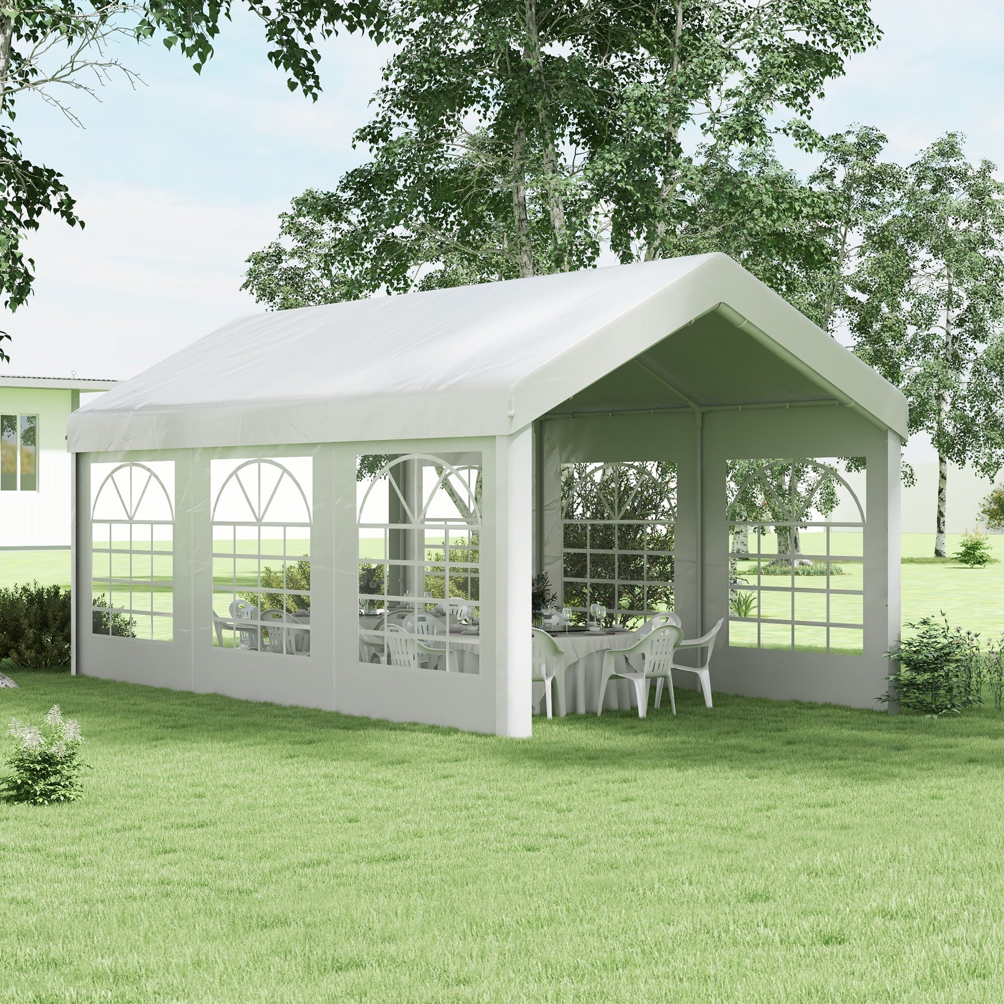 Side Panel for Gazebo/Party Tent, 6x2m Waterproof & UV-Resistant, White