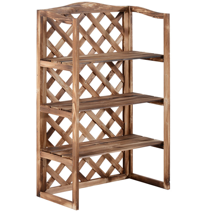 Flower Stand 3-Tier, Indoor & Outdoor, Fir Wood