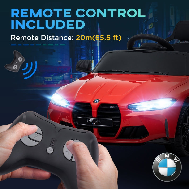 12V BMW Licensed Kids Car with Remote Control, Suspension, LED Lights, Red