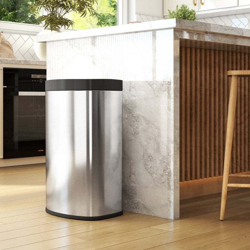 55L Sensor Bin with Soft-Close Lid Automatic Touchless Fingerprint Resistant Stainless Steel