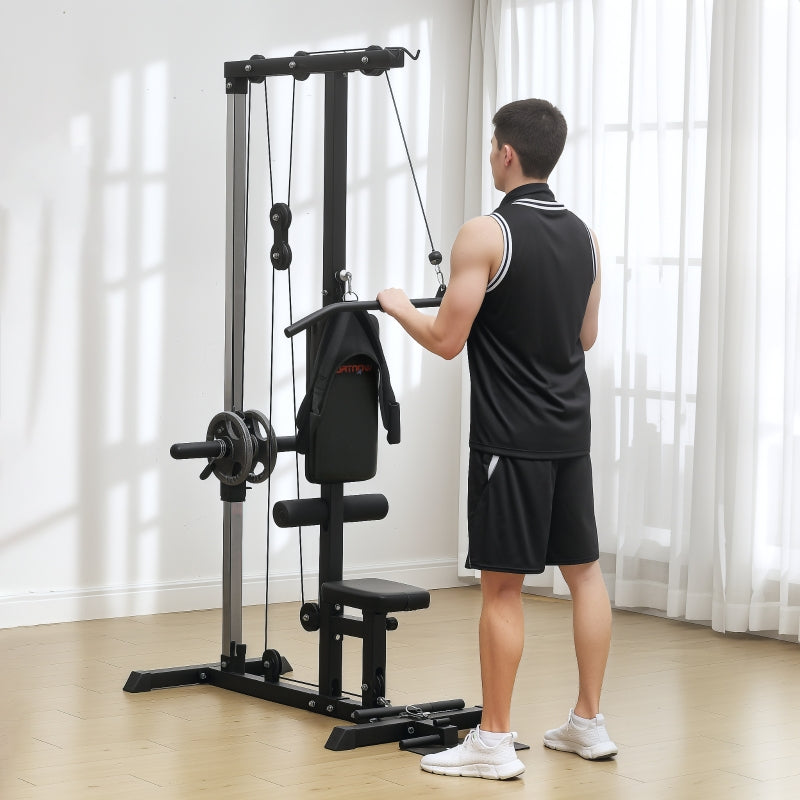 Heimtrainer Rudergerät, Home-Fitness-Gerät, Stahl, Kunstleder, Schwarz