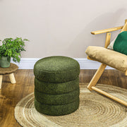 Hocker, rund, Teddyfleece, Grün