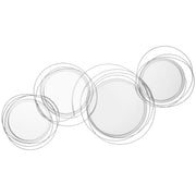 Mirrors Set, 3-Piece 4 Round Wall Decoration, Metal, Silver