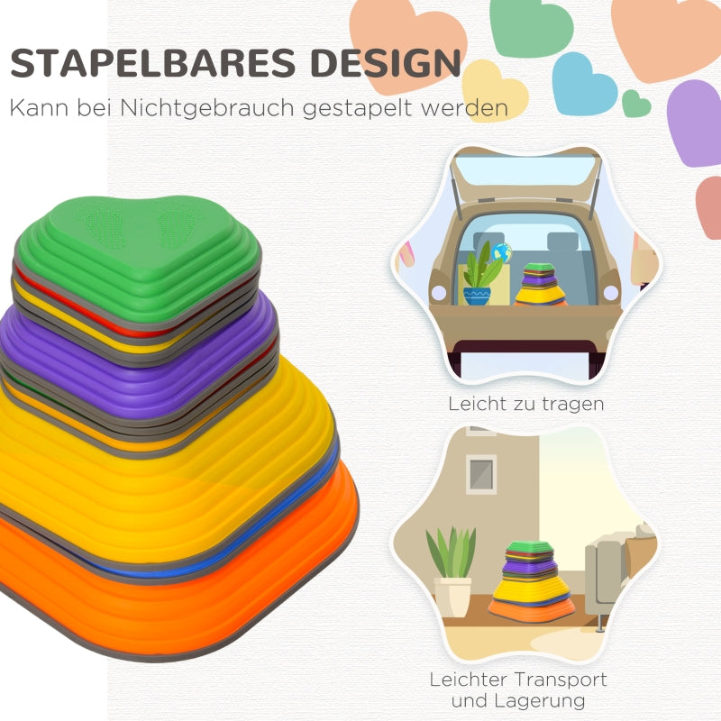 Balance Stepping Stones, 11-Piece Stackable and Non-Slip Set, Lightweight Multi-Color