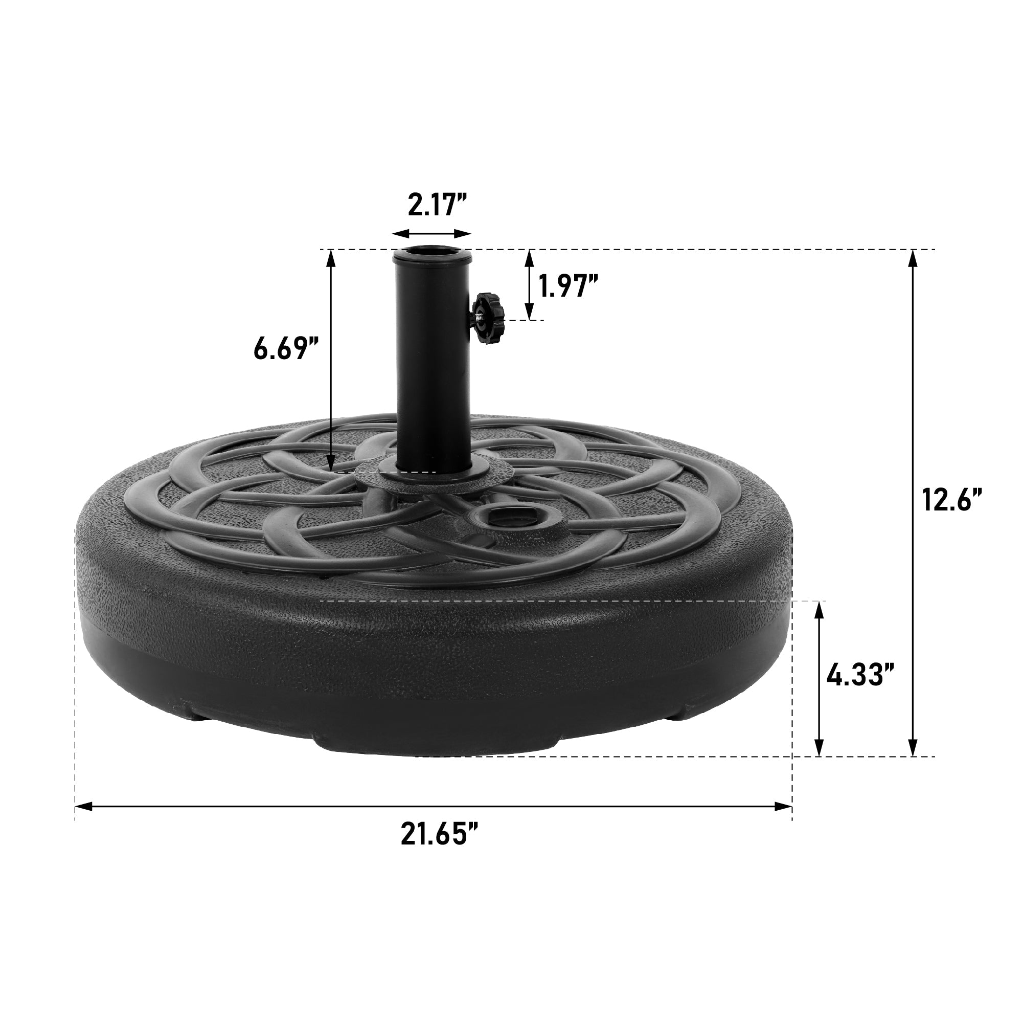 Sonnenschirmständer, mit Wasser/Sand befüllbar, Schwarz
