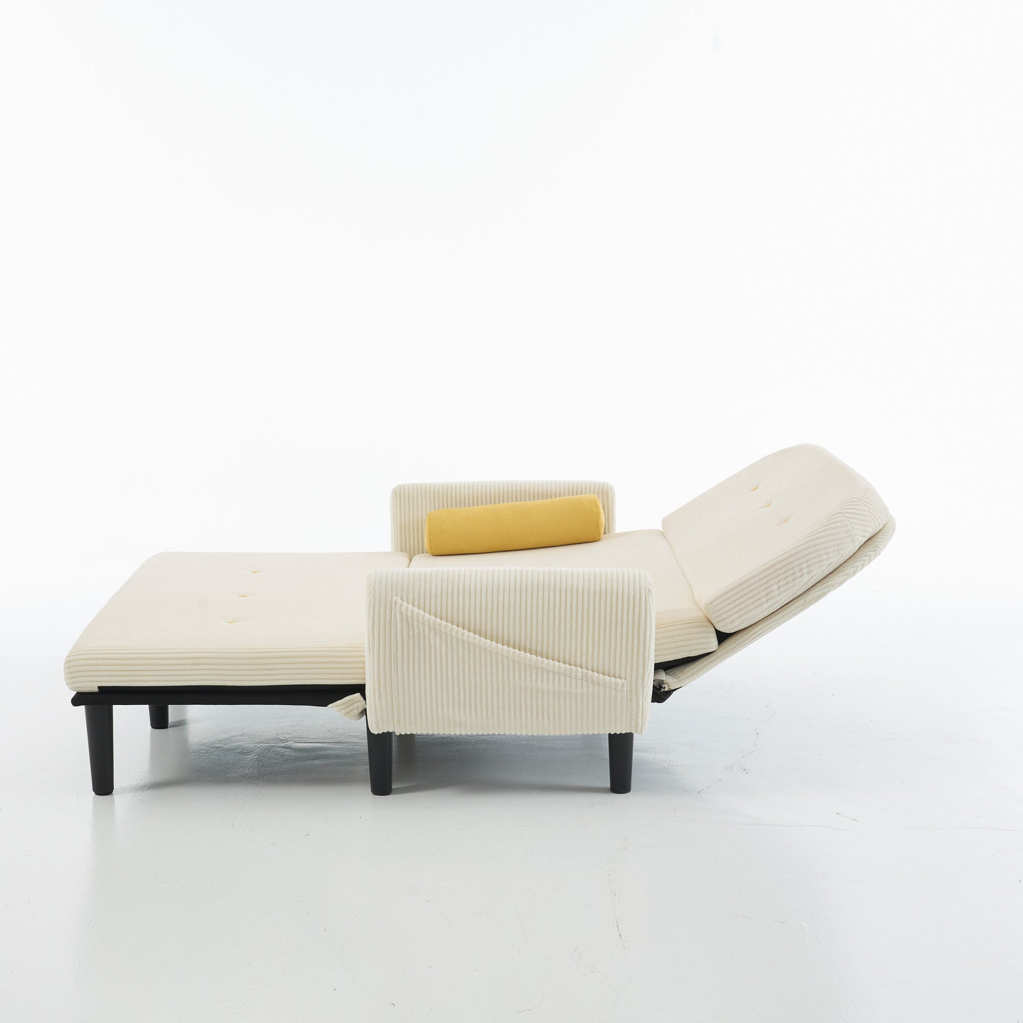 Loveseat Sofa Daybed Recliner Storage - Ivory Corduroy