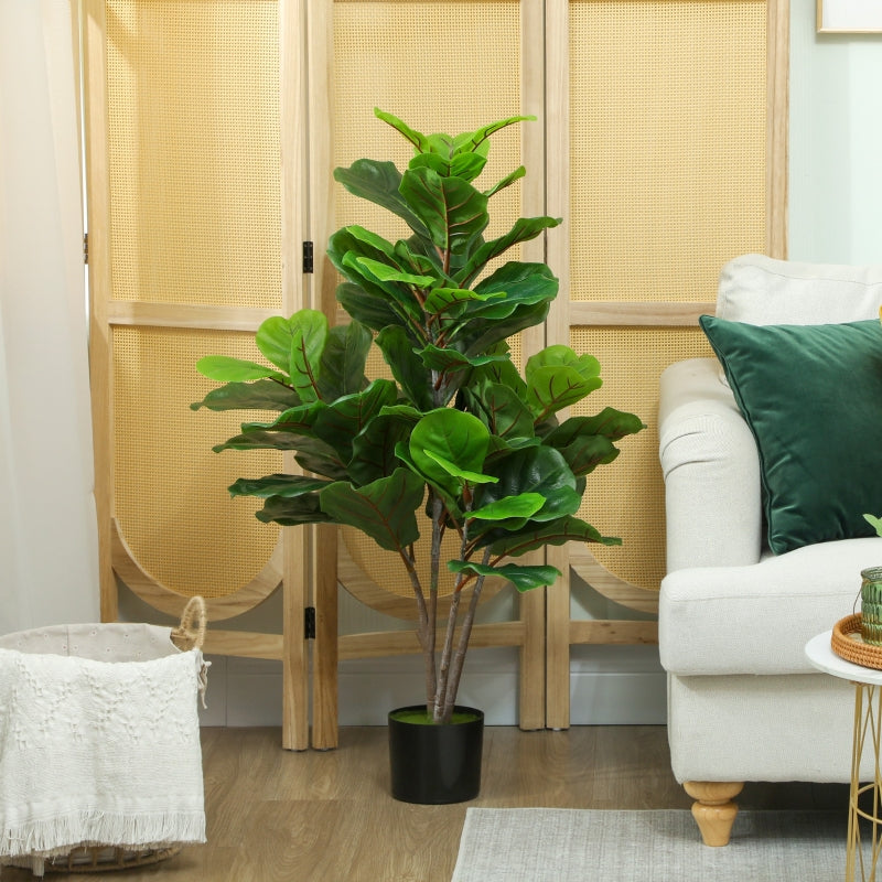 Artificial Fiddle Leaf Fig Tree 110cm, Plastic