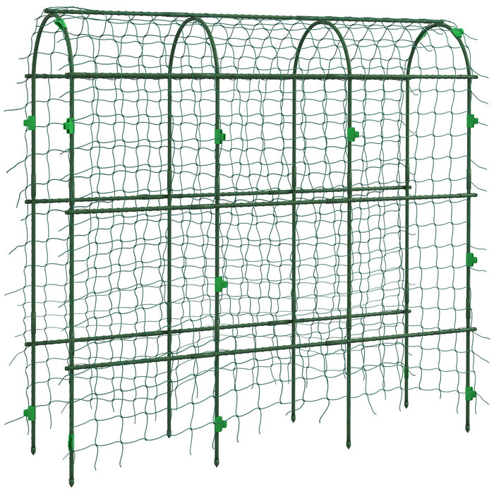 Trellis Adjustable Climbing Aid, Steel Plant Frame with Net, Green