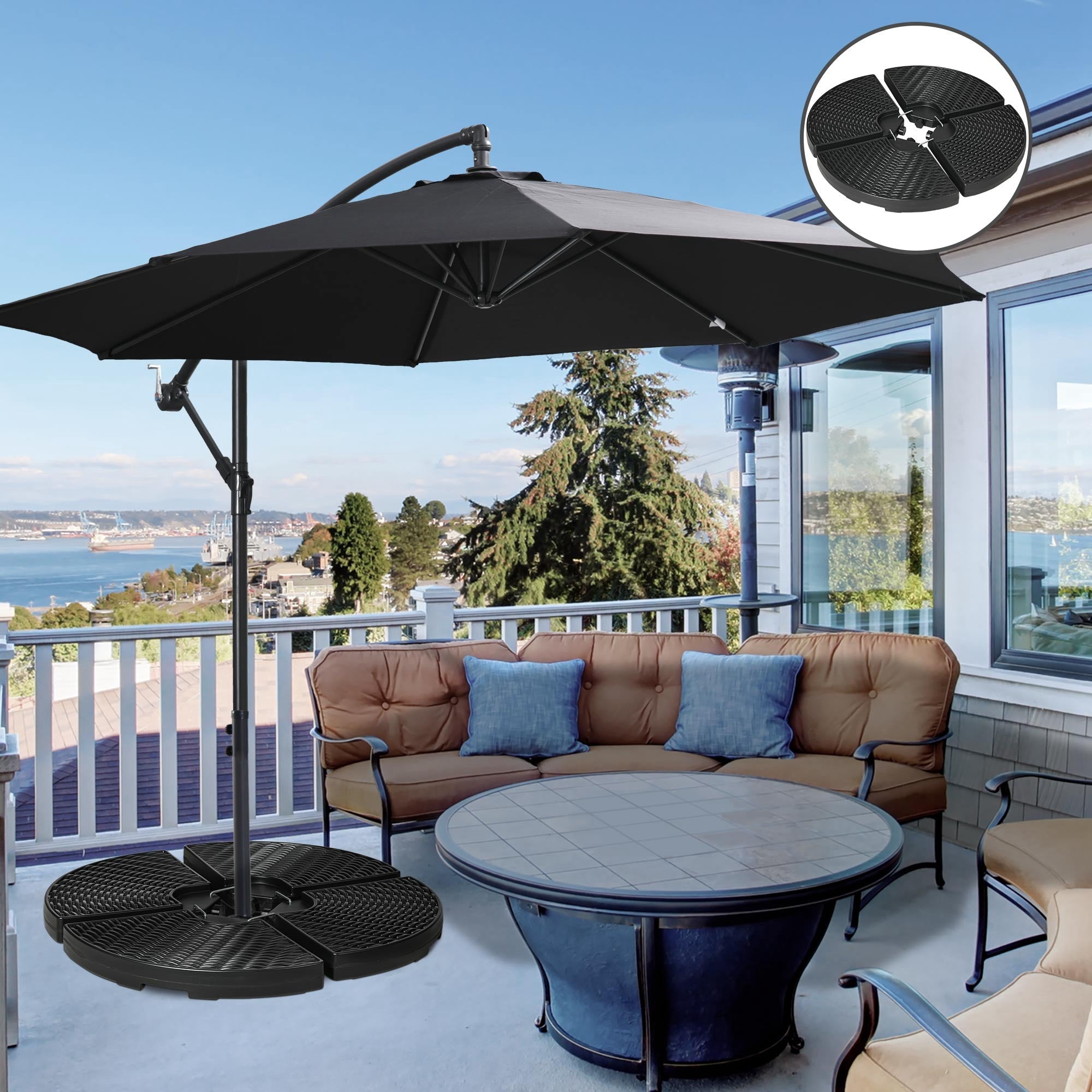 Parasol Weight Cantilever Base 52kg Water/68kg Sand Weatherproof HDPE