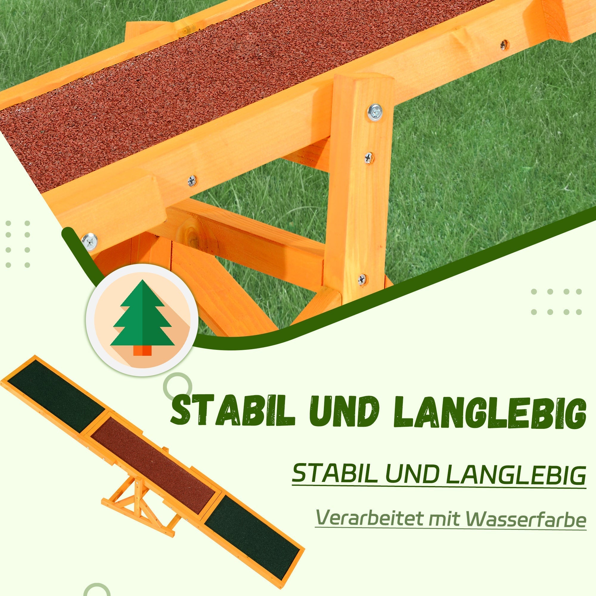 Hund Agility Wippe, Welpenspielzeug für Hundesport und Training, Kiefernholz
