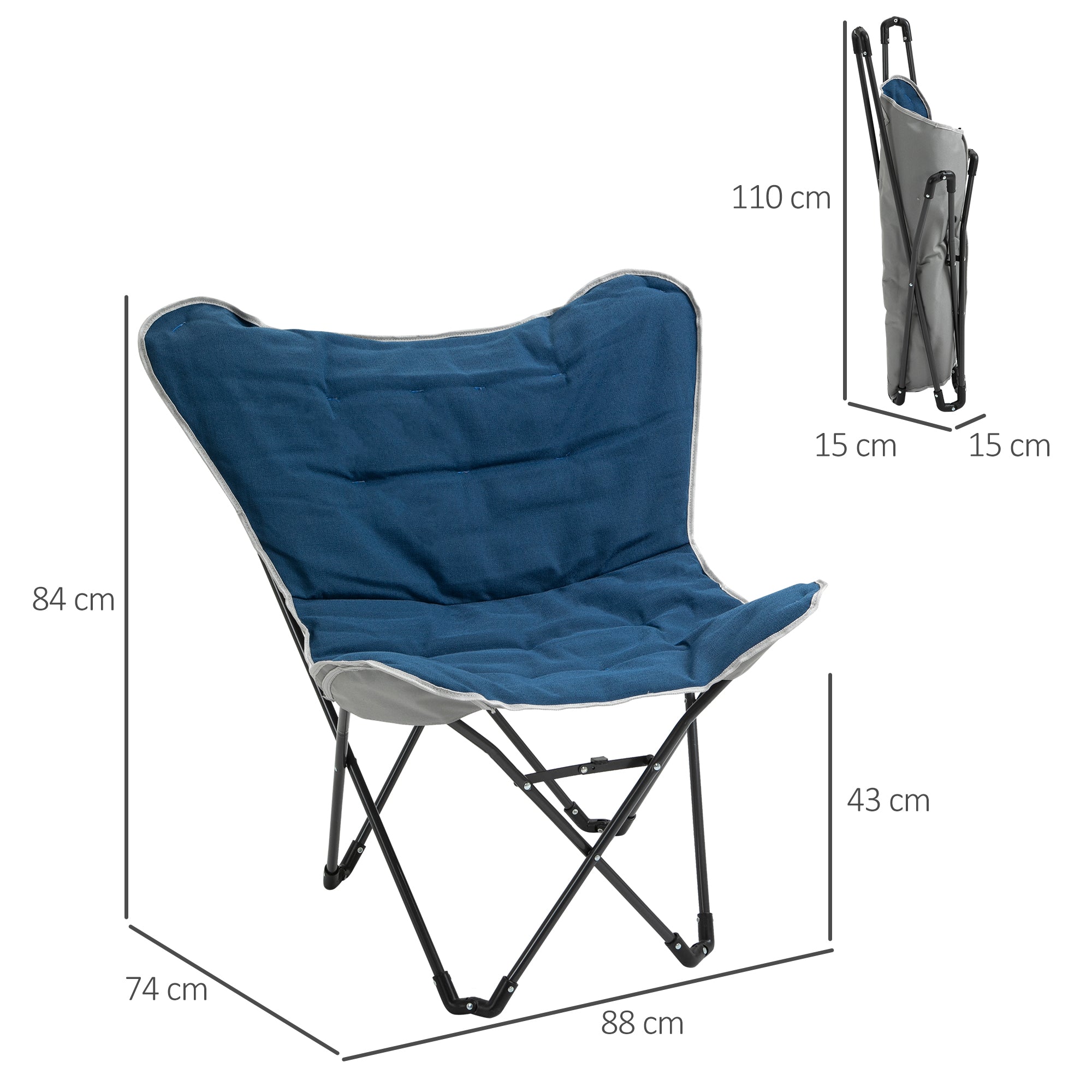 Faltbarer Campingstuhl, 120 kg Tragkraft, leicht, tragbar, Stahl
