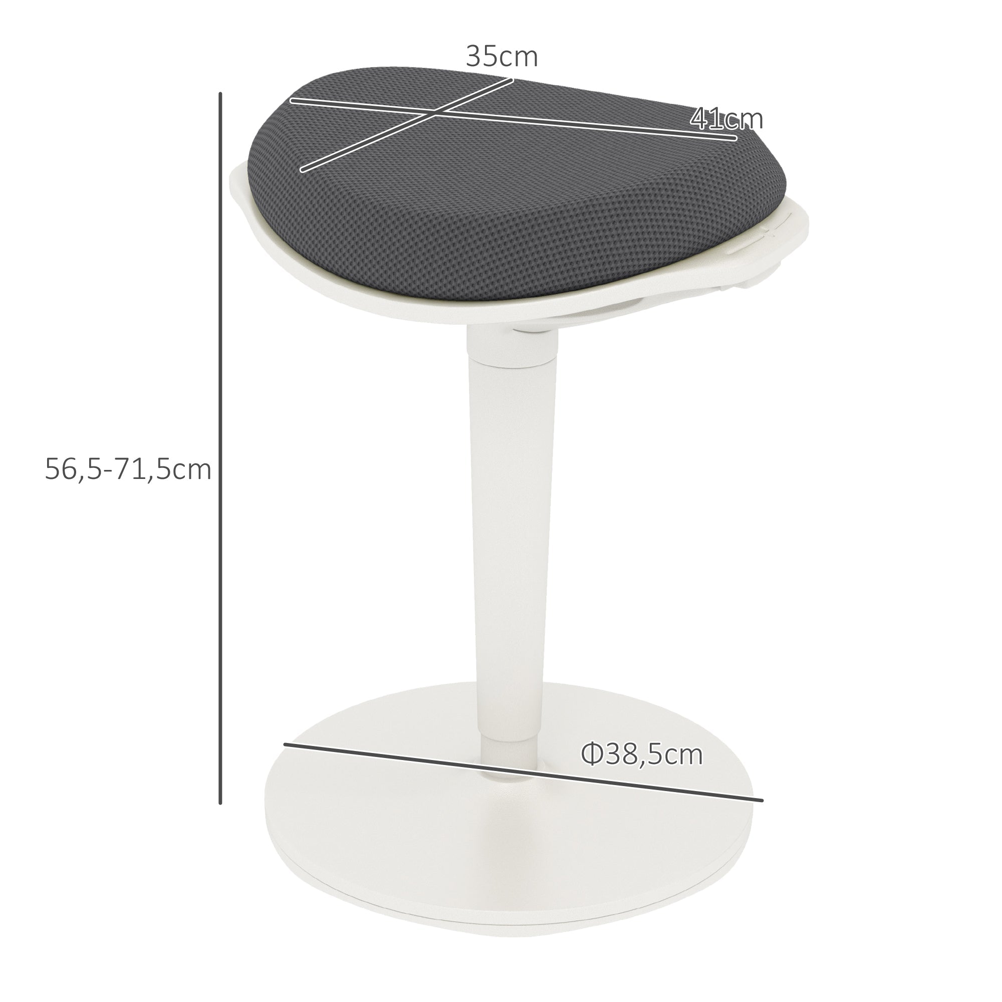 Pendulum Stool, Ergonomic Office Swivel Chair, Mesh Gray