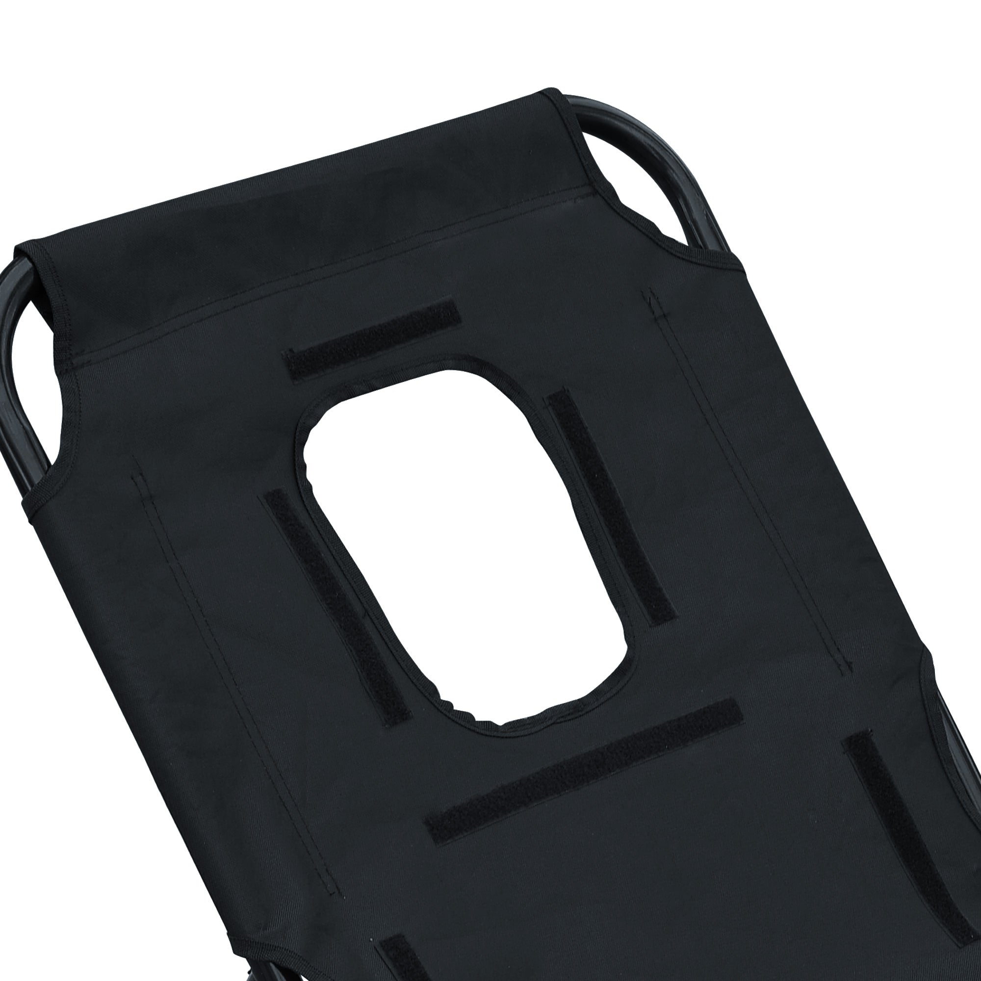 Sun Lounger Relaxation Lounger Face Opening Reading Window Three-legged, Black