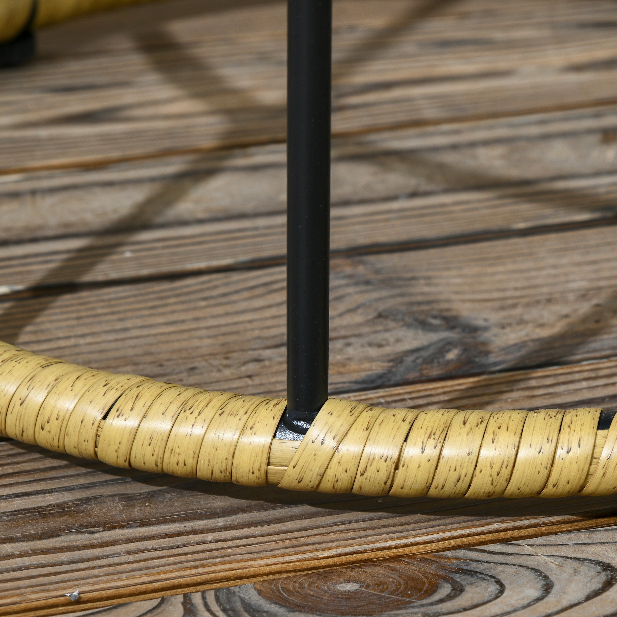 Rattan-Beistelltisch-Set 2-teilig Stapelbarer Couchtisch, Khaki