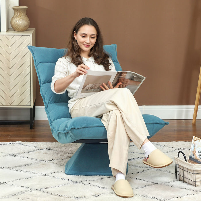 Floor Chair Adjustable Swivel Meditation Relaxing Lazy Sofa, Blue
