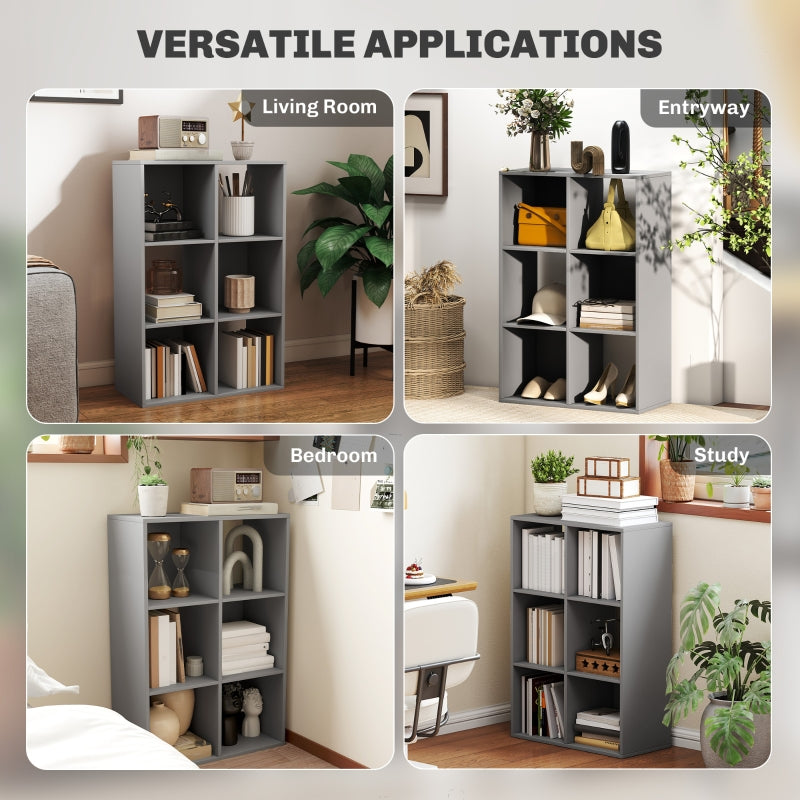 6-Cube Bookshelf Storage Unit Light Grey