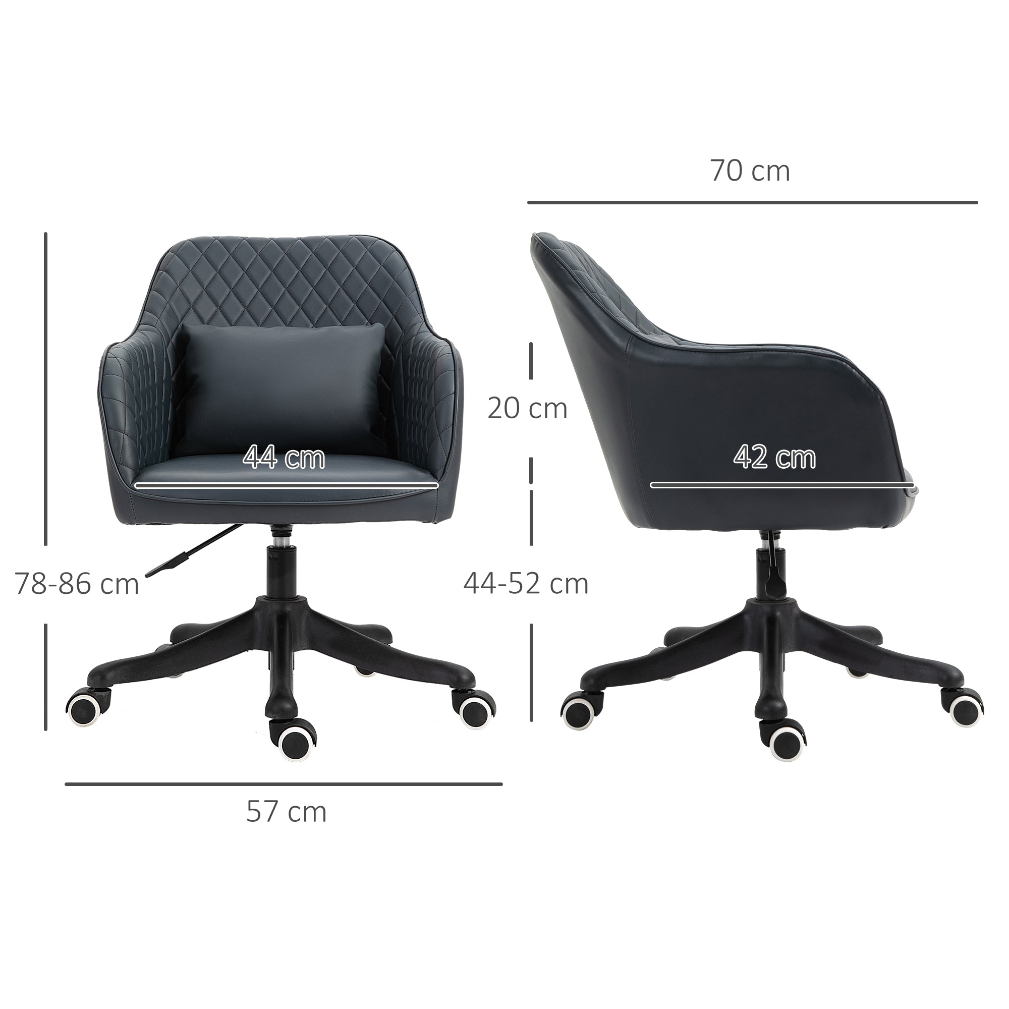 Vinsetto Swivel Massage Office Chair with Armrests, Lumbar Cushion, Green