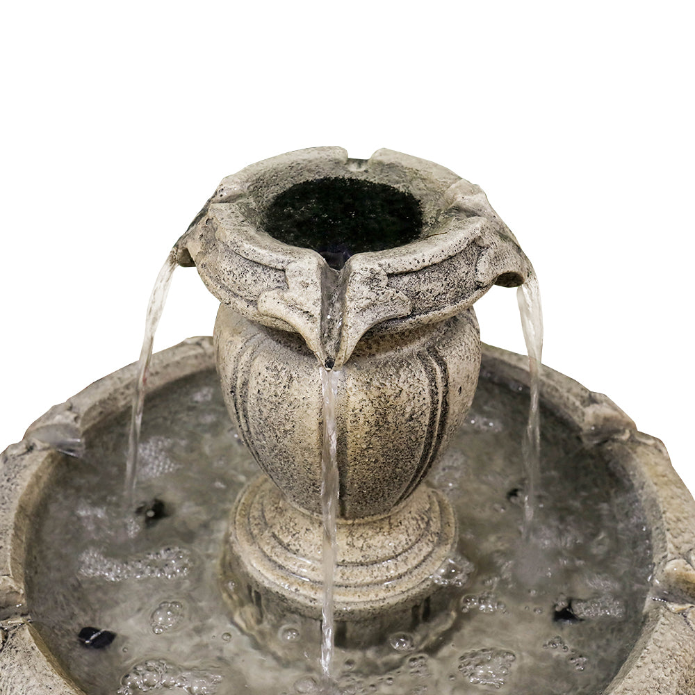 Fountain, Modern Outdoor 122cm High Electric Pump, Concrete
