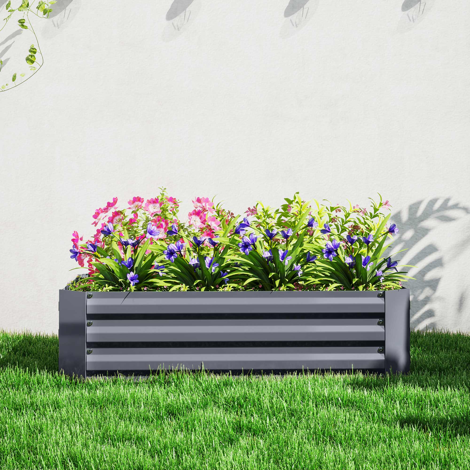 Raised Bed, Steel, 120x90x30cm, for Garden & Balcony, Steel