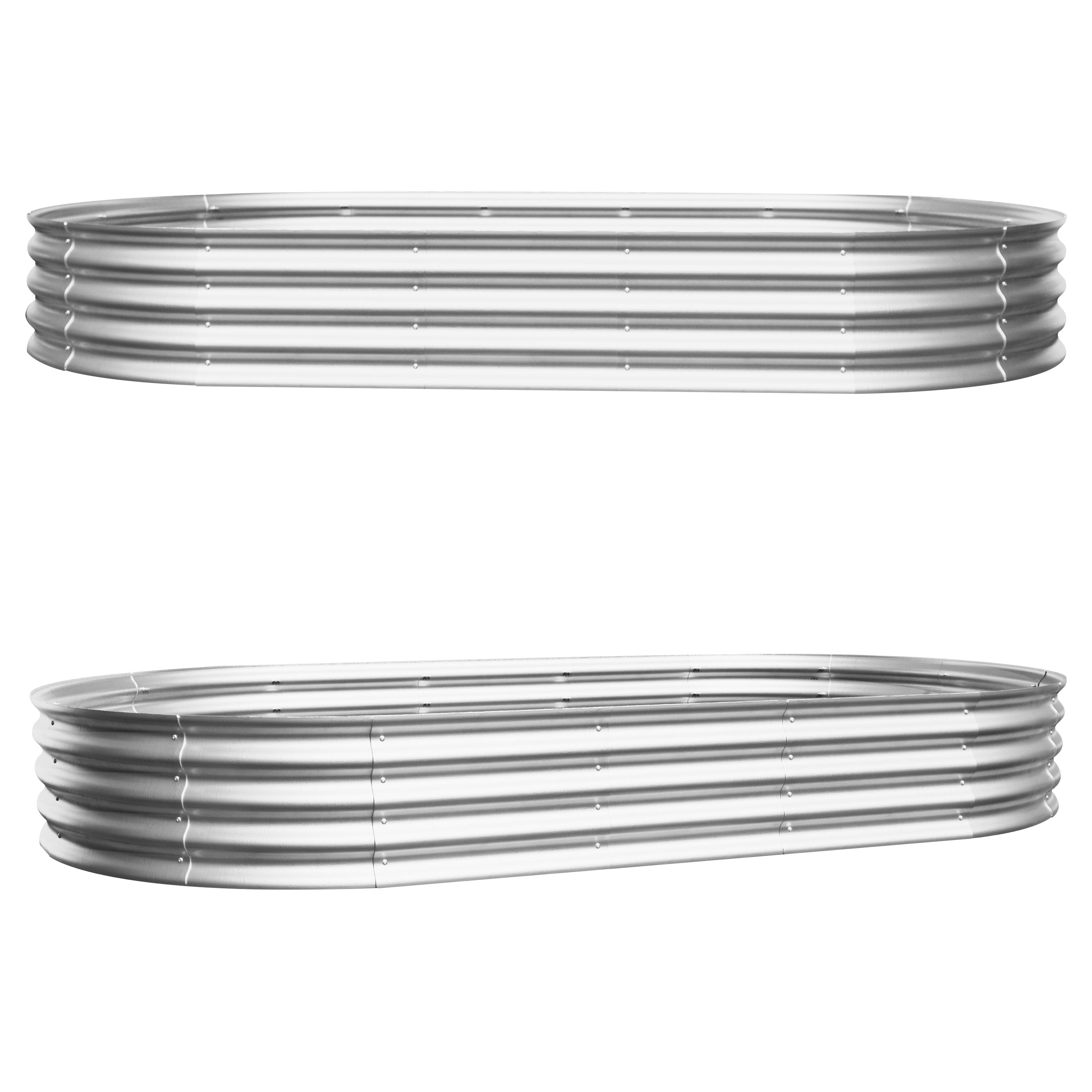 Raised Garden Bed Kit, Galvanized Heavy Duty 2pcs 8x4x1ft, Metal
