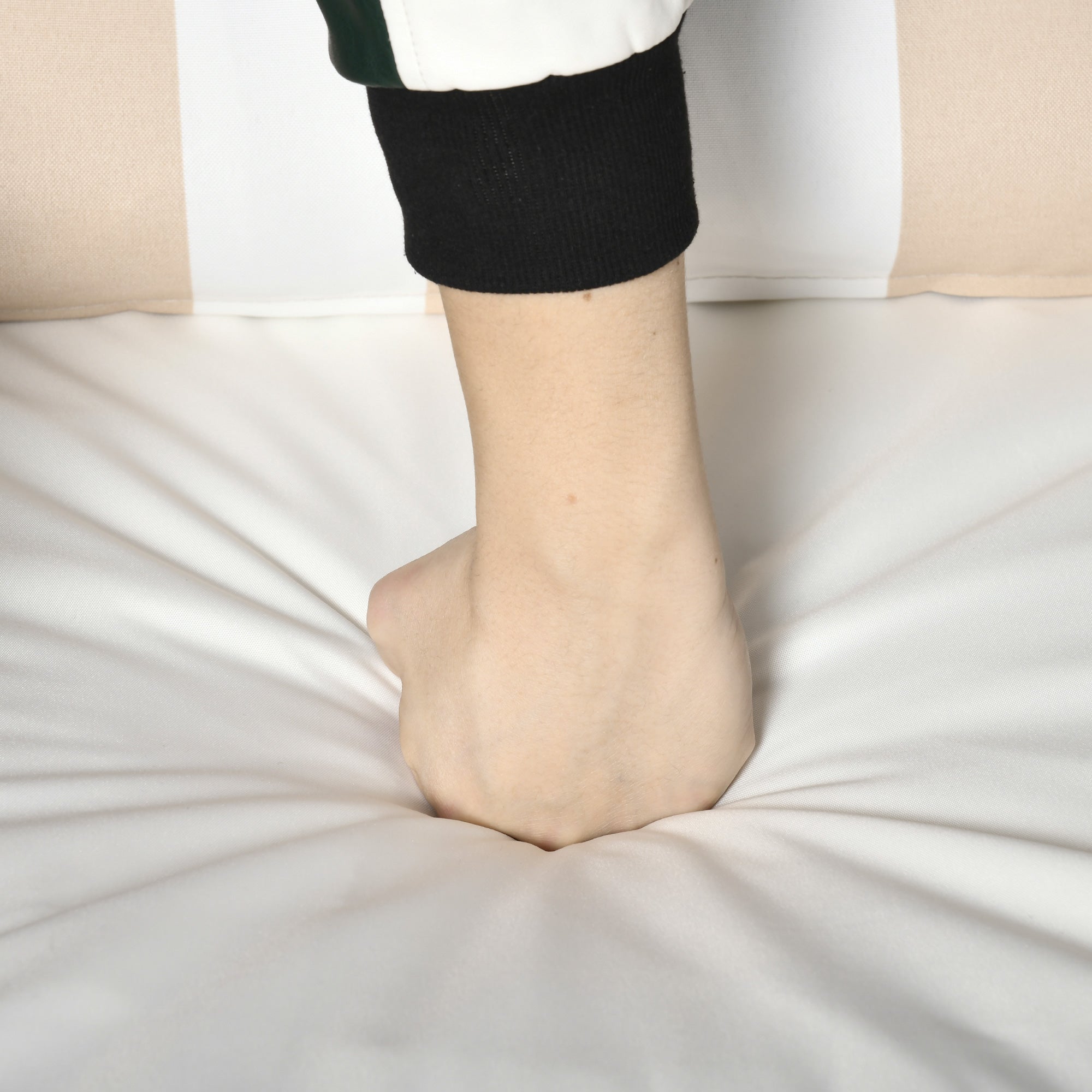 3 Pieces Rattan Bistro Set, Glass Top Table and Chairs with Cushions, Light Grey