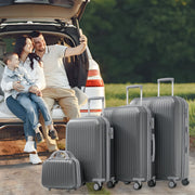 Luggage Set S&M&L&XL, Telescopic Handles, 360° Double Wheels, TSA Lock, Hard Shell