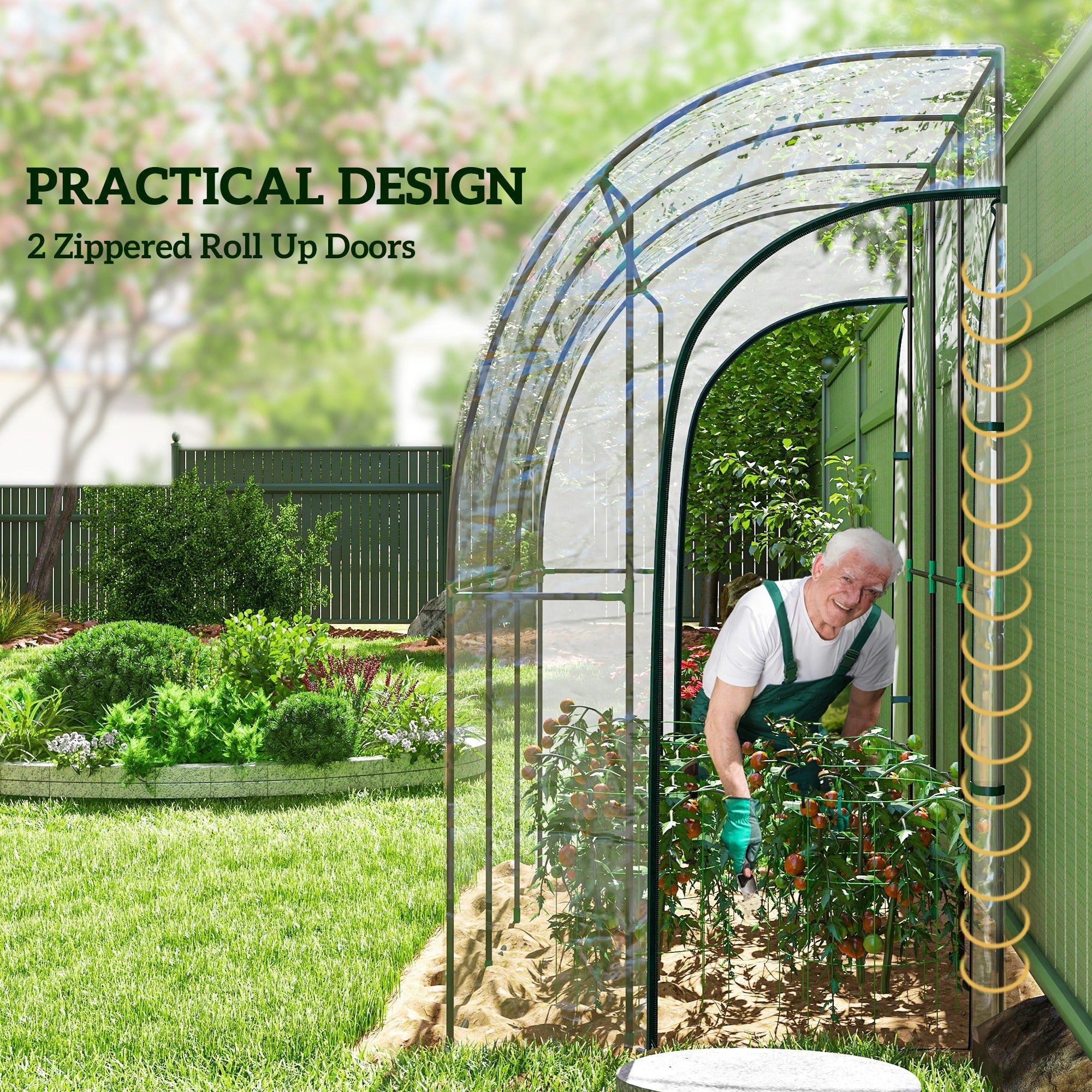 Walk-In Lean To Greenhouse 214cm x 118cm Clear