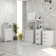 Kleankin Wall-mounted Bathroom Cabinet Mirror Door Organiser Storage Shelves White