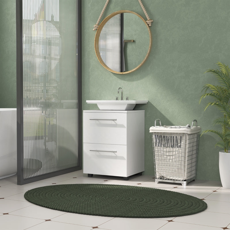 Bathroom Vanity Unit with Drawer, Compact Chipboard, White