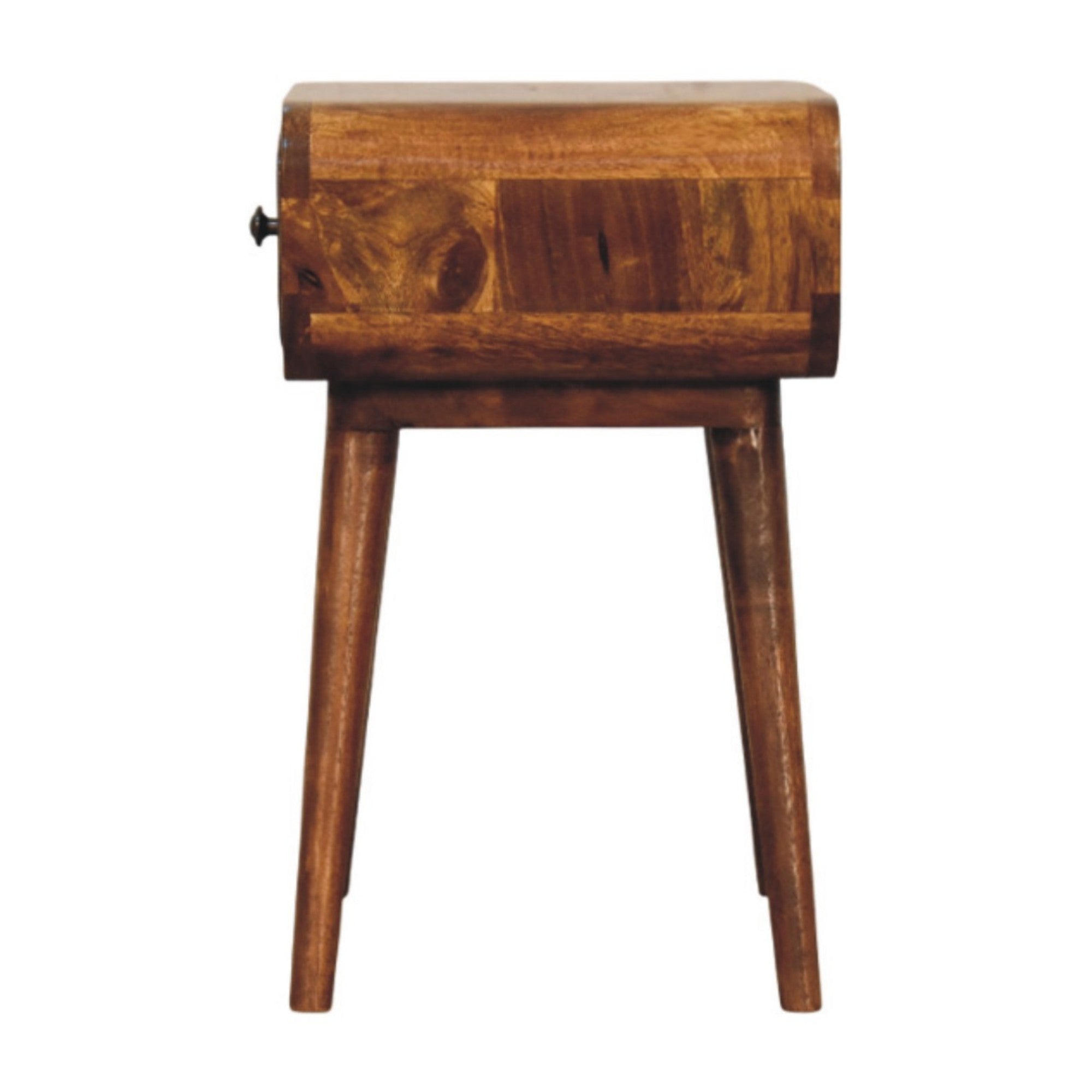 Avora Mini Nightstand, 1 Drawer, Solid Wood, Dark Brown