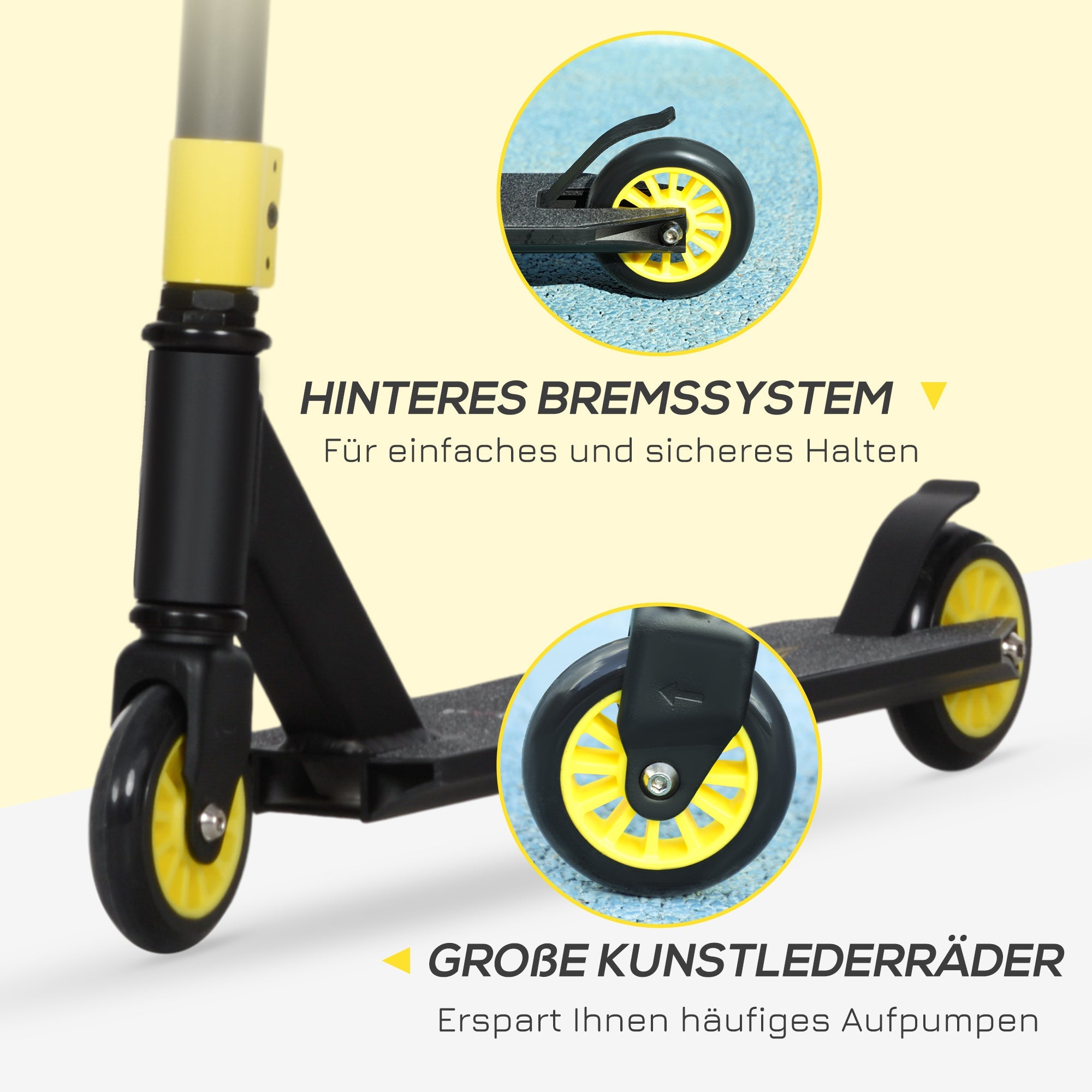 Stunt Scooter with ABEC 9 Bearings & 100mm Wheels, Synthetic Leather