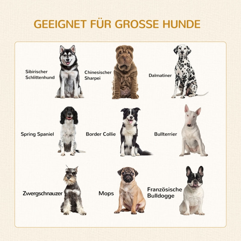 Hundebox, abschließbar, 2 Türen, Natur + Schwarz