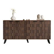 Modern Sideboard, 4 Doors 160.5x35.5x78 cm, Dark Wood Grain