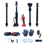 Electric Pruning Shears 3000 lbs, 3 Modes (15/20/25 mm), 228.6 cm Telescopic Pole, 2x2000mAh Battery, 300W Motor