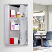 Medicine Cabinet 3 Compartments Home Pharmacy 25x12x48cm Stainless Steel