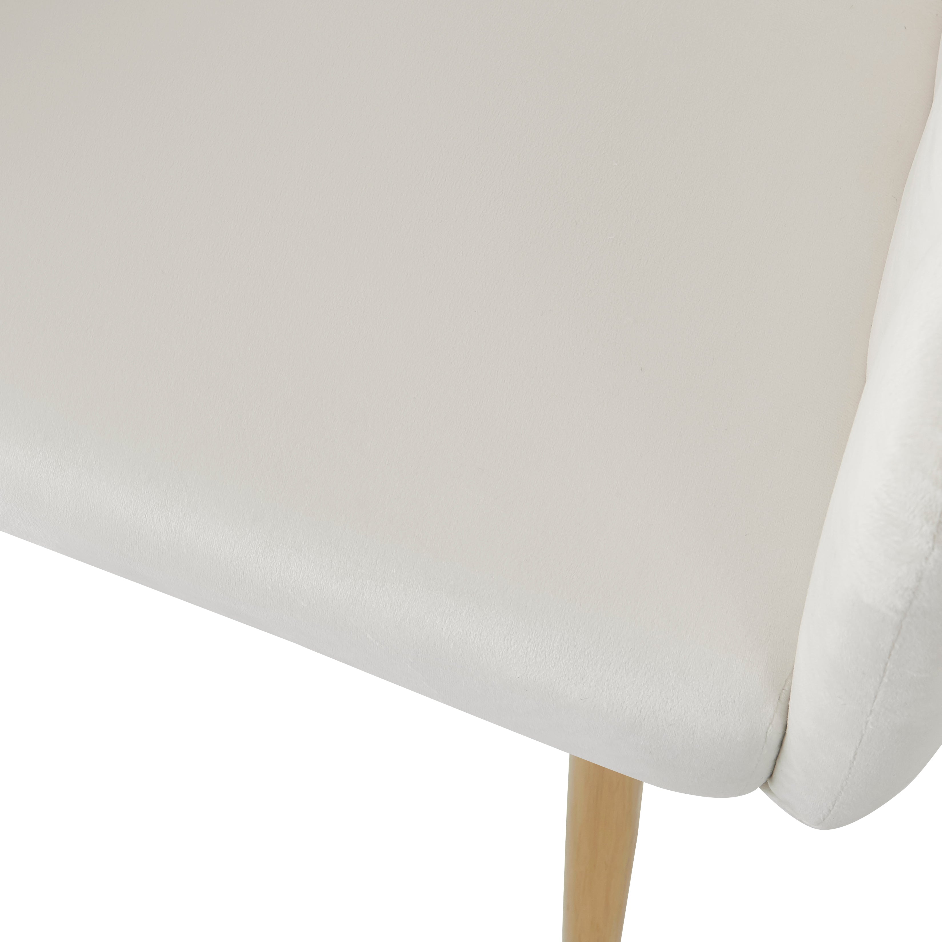 Dining Chair Set of 2 Fan-Shaped Adjustable Gold Legs - Velour Fabric