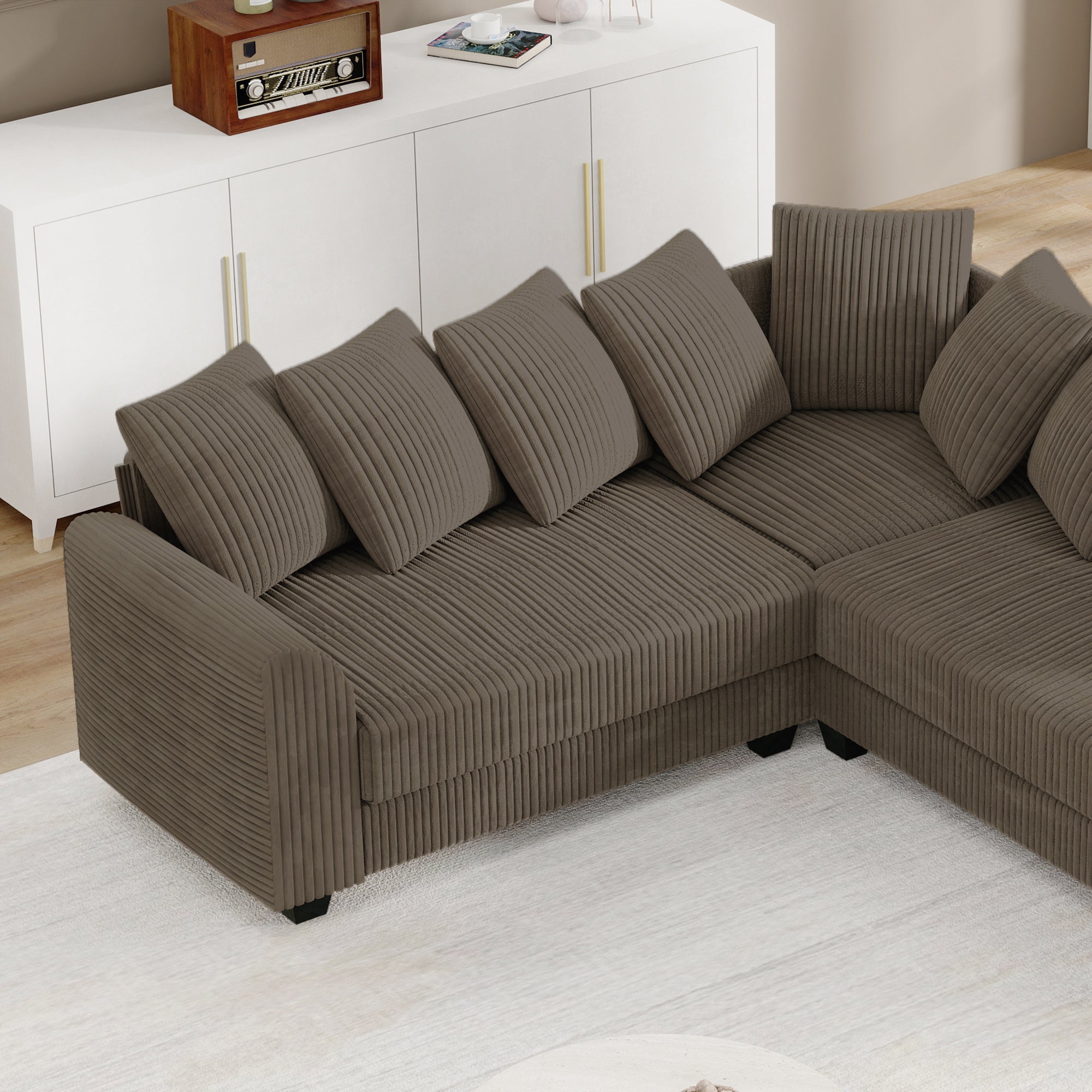 Modular Combination Sofa L-Shaped Corner with Movable Cushions