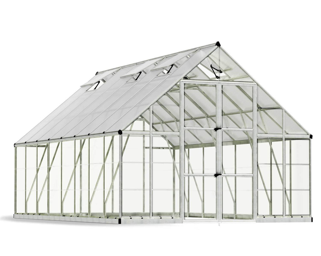 Balance 10 ft. x 16 ft. Greenhouse Kit - Silver Structure & Hybrid Panels - Rathwood Store