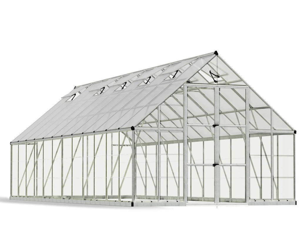 Balance 10 ft. x 24 ft. Greenhouse Kit - Silver Structure & Hybrid Panels - Rathwood Store
