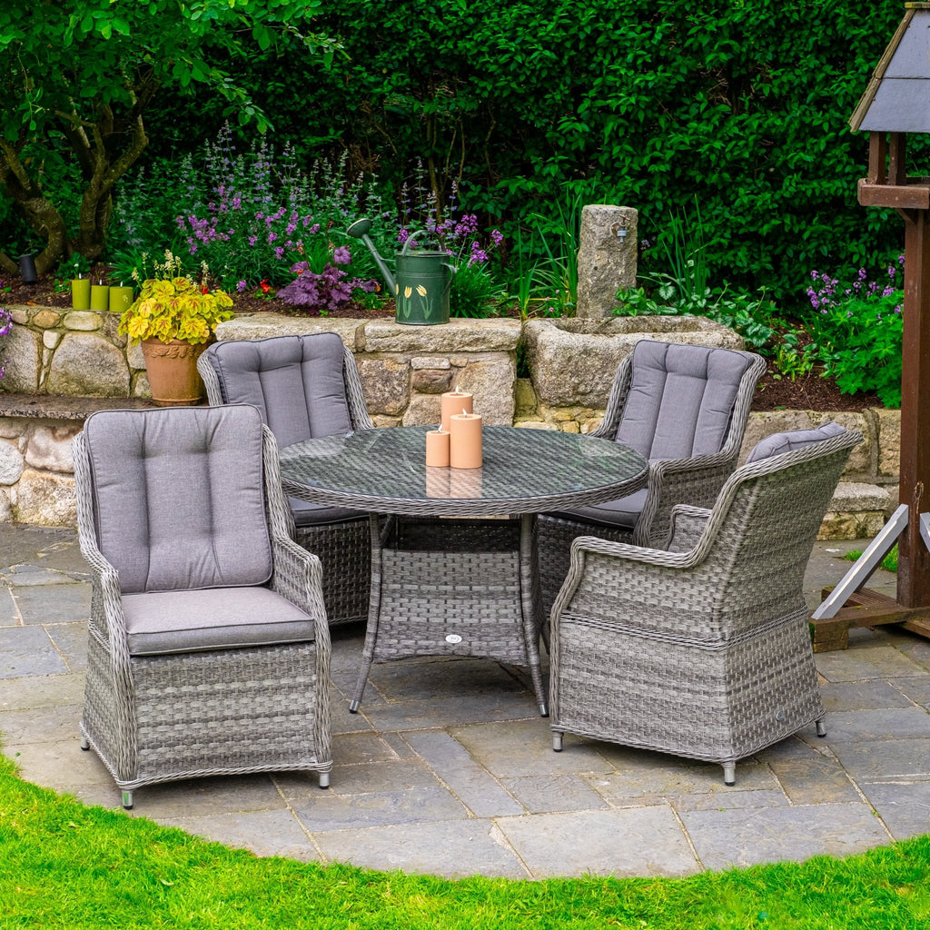 Bali - 4 Seat Set with 120cm Round Table (Grey) - Rathwood Store