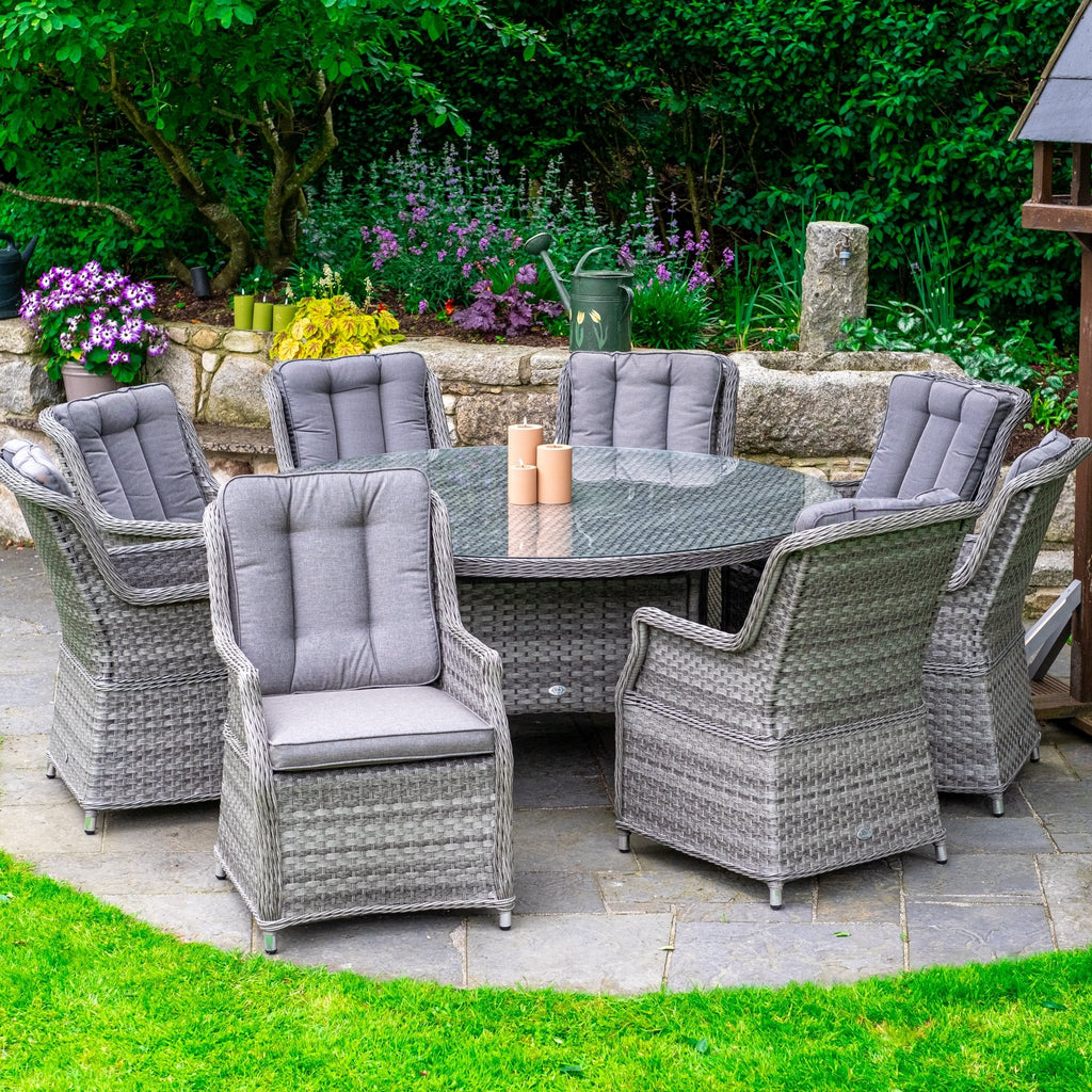 Bali - 8 Seat Set with 170cm Round Table (Grey) - Rathwood Store