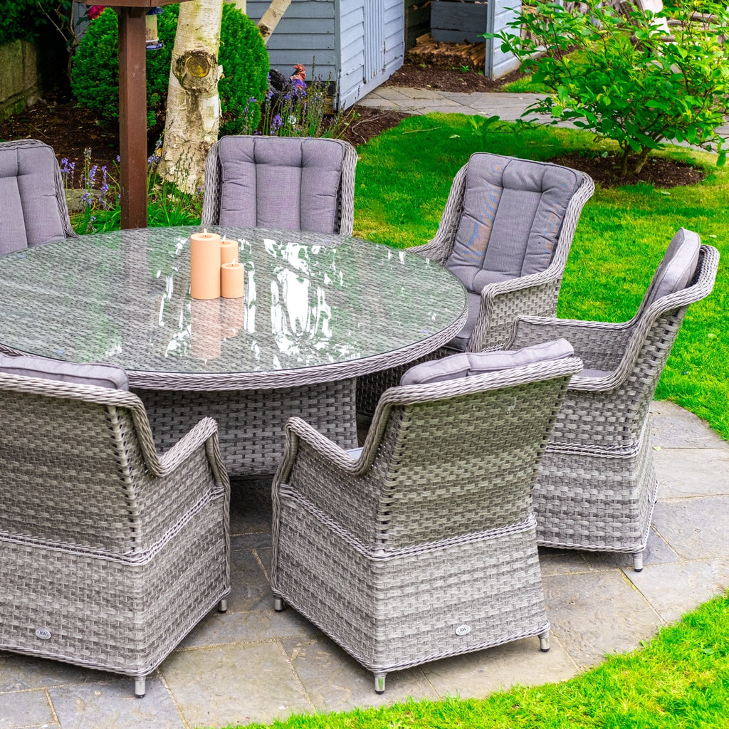 Bali - 8 Seat Set with 170cm Round Table (Grey) - Rathwood Store