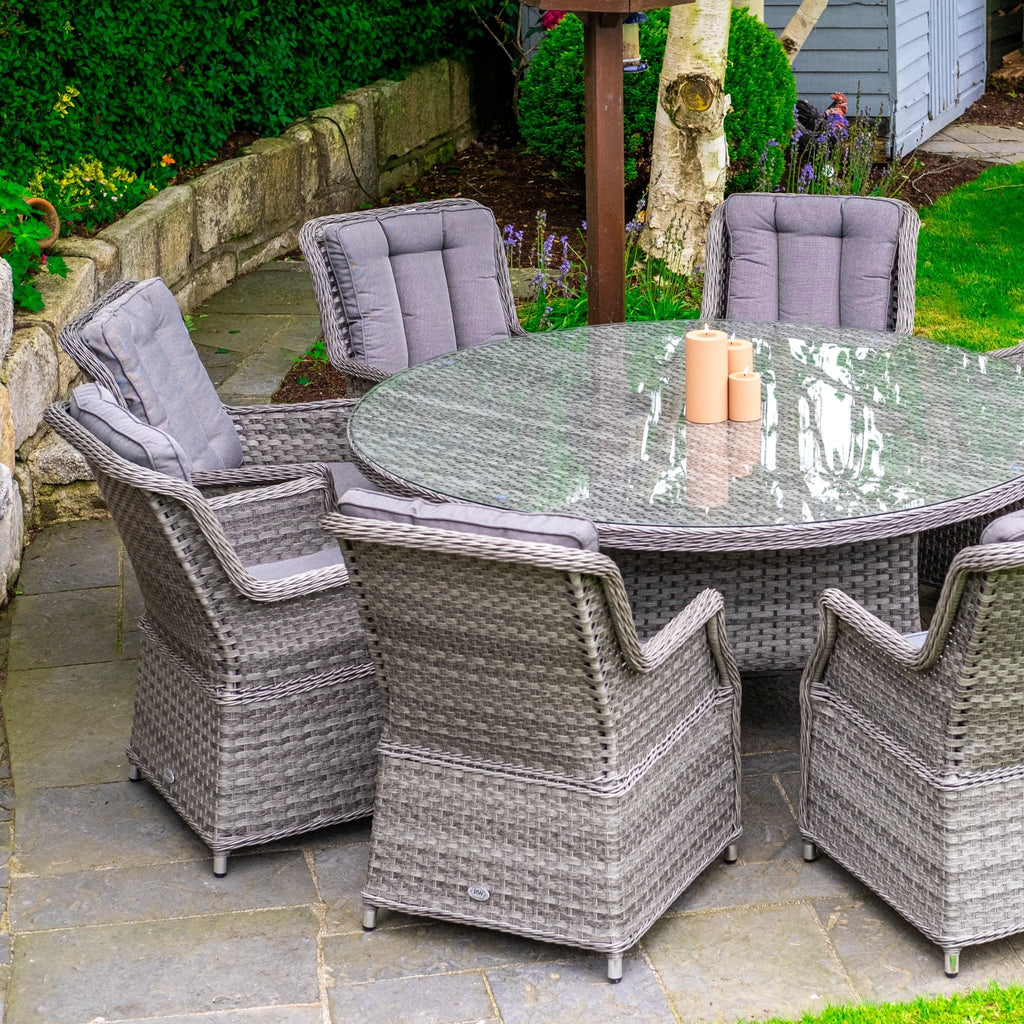 Bali - 8 Seat Set with 170cm Round Table (Grey) - Rathwood Store