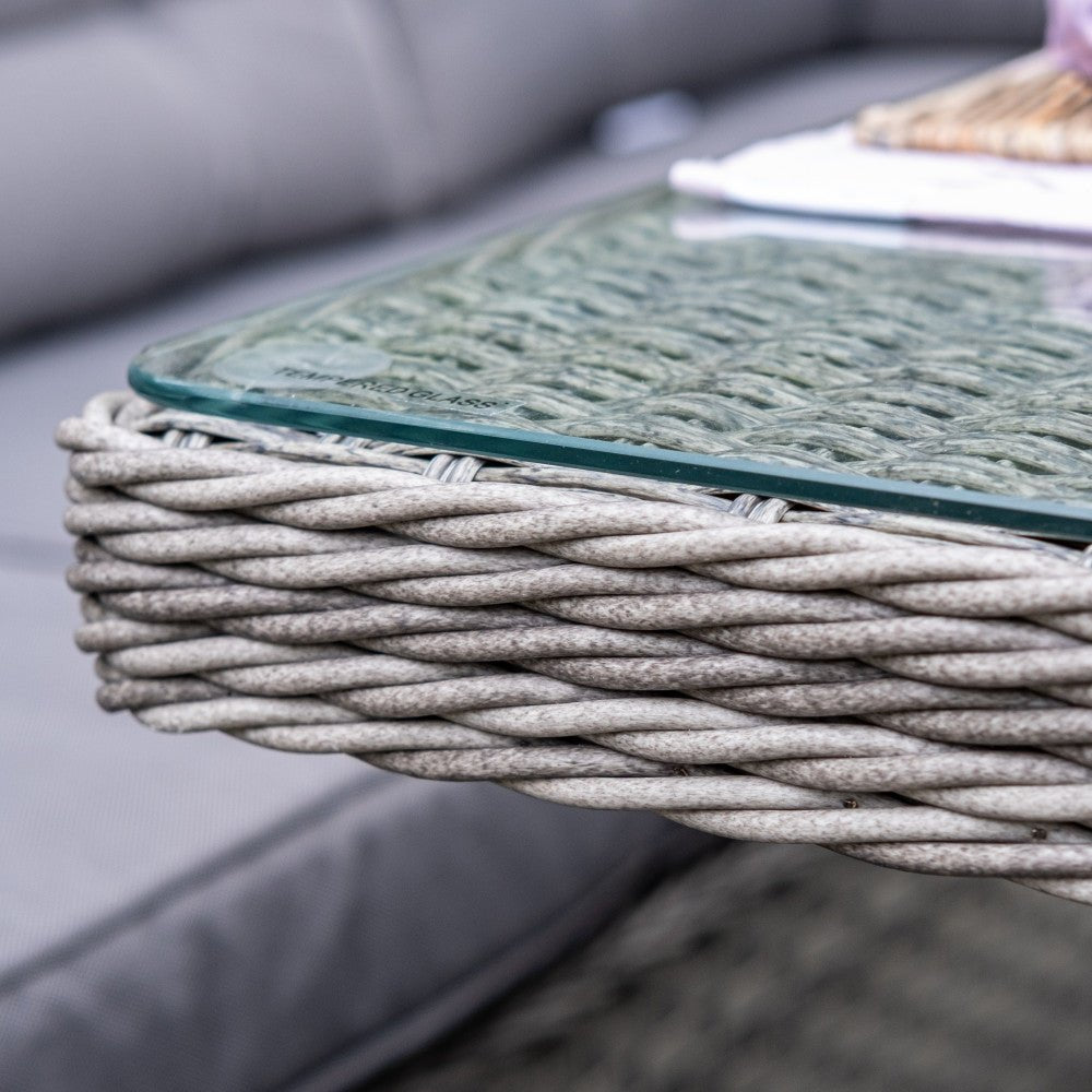 Bali - Corner Sofa Set with Rectangular Table (Grey) - Rathwood Store