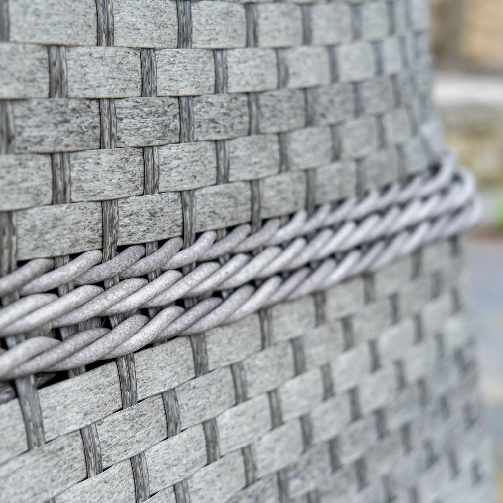 Bali - Rattan Bistro Set with Table & Two Armchairs with Cushions (Grey) - Rathwood Store