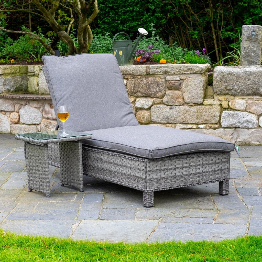Bali - Sun Lounger & Table (Grey) - Rathwood Store